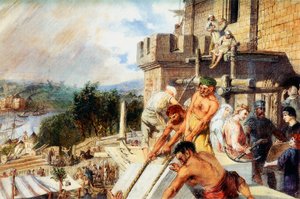 新城堡的建筑（bc，铅笔和纸上的wc） 作者 威廉·贝尔·斯科特